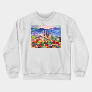 Colorful Barcelona. La Sagrada Familia Crewneck Sweatshirt